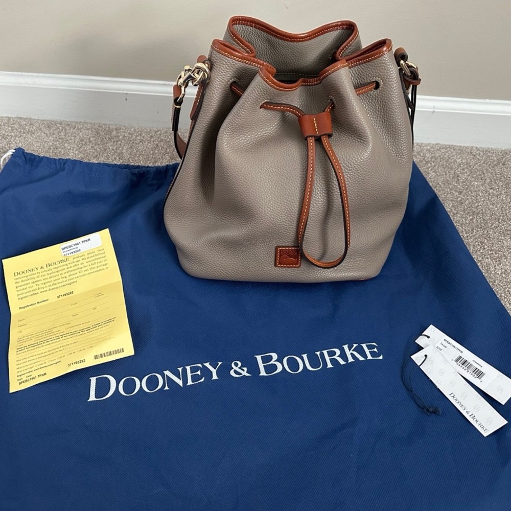 Dooney & Bourke Tan Leather Bucket Bag